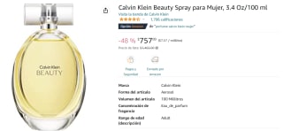 Calvin Klein Beauty Spray Mujer a $579 en Amazon