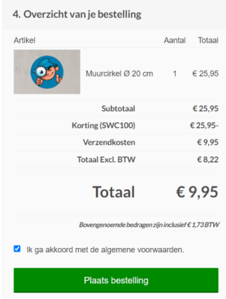 Gratis wandcirkel van 20 cm met eigen foto excl. €9,95 verzending