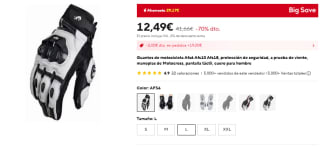 Guantes de moto con protección de seguridad, a prueba de viento por 12,49€