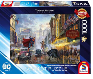 Puzzle de 1000 piezas Schmidt Spiele 57589 Thomas Kinkade, Batman, Superman and Wonder Woman por 8,10€