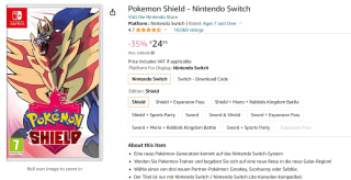 Nintendo Switch Pokemon Shield voor €28,86 bij Amazon