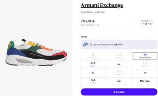 Zapatillas de Hombre Armani Exchange por 70€