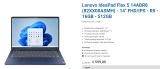 Lenovo IdeaPad Flex 5 14ABR8 Hybride 14" Ryzen 5 laptop voor €599 bij Hardware-experts