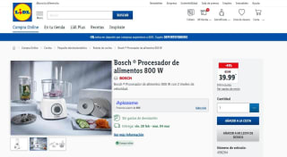 Procesador de alimentos Bosch de 800 W por 39,99€