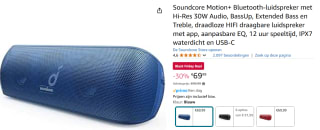 Soundcore Motion+ Bluetooth-luidspreker met Hi-Res 30W Audio voor €69,99 bij Amazon