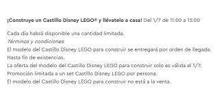 Castillo Disney LEGO Gratis