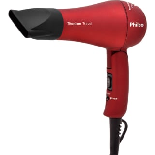 Secador da Philco, modelo Titanium Travel na cor vermelha/preta - R$ 76,73
