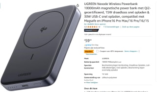 UGREEN Nexode Wireless Powerbank 10000mAh voor €35,99 bij Amazon