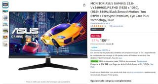 Monitor ASUS VY249HGE 23.8" LED IPS FullHD 144Hz por 106,61€