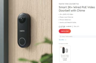 Keep Reolink smart 2K+ wired PoE video doorbell from Reolink for £67.09