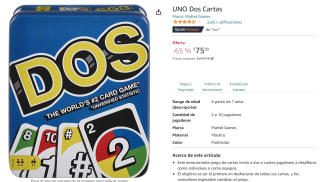 UNO Dos Cartas a $75 en Amazon