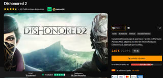 Videojuego Dishonored 2 PC por 2,69€
