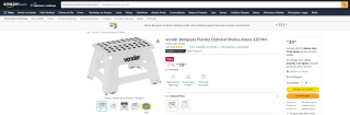 Banqueta de Plástico da Vonder, modelo Dobrável - R$ 39,49