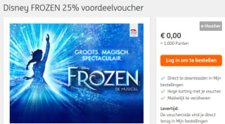 Disney FROZEN 25% voordeelvoucher voor 1.000 ING rente punten