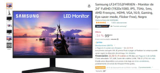Monitor Samsung LF24T352FHRXEN de 24 pulgadas FullHD por 99€