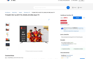 Smart TV QLED 139,7 cm 55" TCL 55C635 4K UHD por 359€