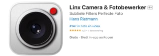 Gratis premium AI-fotobewerker: Linx Camera App (iOS)