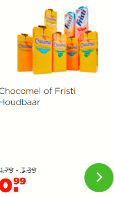 Alle Chocomel of Fristi 1 liter voor €0.99 bij de Plus