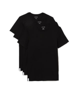Lacoste Crewneck T-Shirt Label Logo 3-Pack Zwart voor €22,50 bij Soccerfanshop