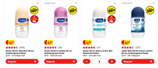 Alle varianten Sanex Deoroller voor €1,49 bij Kruidvat