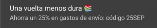 25% descuento en los gastos de envío