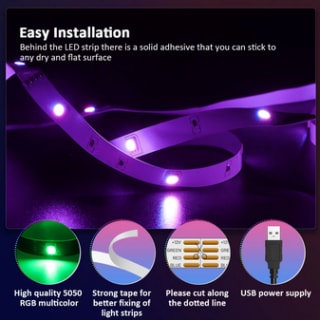 Tira de luces flexible Led RGB 5050 Bluetooth 5V USB 15 metros por 14,46€