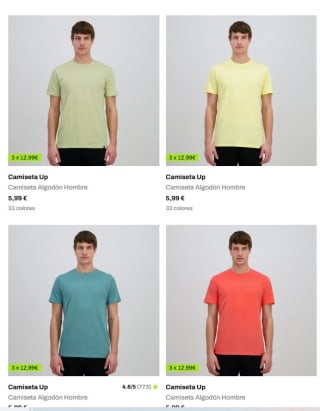 Camisetas básicas Up: Compra 3x12,99 €