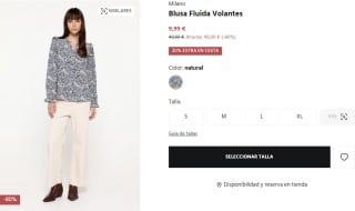 Blusa Fluida Volantes para Mujer Milano por 6.39€
