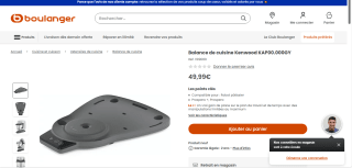 Balance de cuisine KENWOOD KAP00.000GY pour Robot Prospero à 49,99€