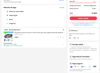 Coche teledirigido Wltoys K989 1:28 4WD 2,4G por 31,86€