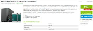 NAS Starterkit Synology DS224+ + 2x 4TB Synology HDD voor €549 bij Megekko
