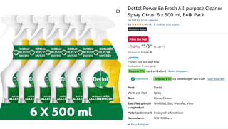 Dettol - 12 Allesreiniger Sprays - Antibacterieel - 12x Sprankelende Citroen - 12x500 ml - Voordeelverpakking voor €10,99 met Amazon prime