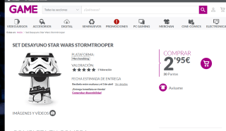 Set de desayuno Star Wars Storm Trooper por sílo 2,95€