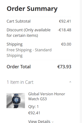 Honor Watch GS 3, Ocean Blue voor €73,93 dmv code bij Gshopper