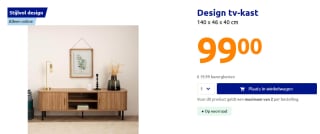 Design tv-kast 140 x 46 x 40 cm voor €99 in de Action webshop