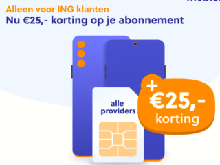 €25 korting op alle abonnementen bij Mobiel.nl voor ING klanten