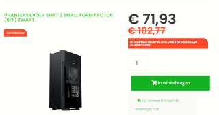Phanteks Evolv Shift 2 Zwart voor €71,93 bij Sicomputers