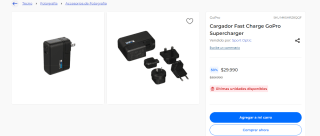 Cargador Fast Charge GoPro Supercharger por $29.990