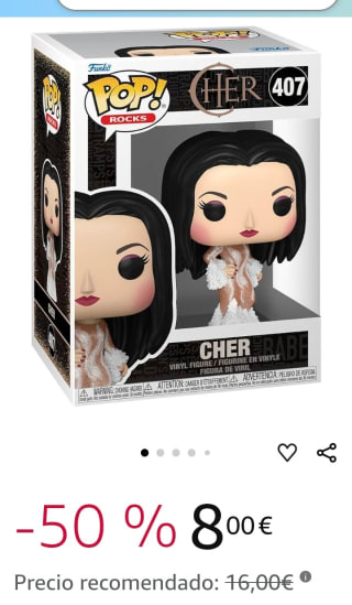 Funko Pop Rocks Cher por 8€.