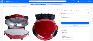 Horno eléctrico Fdv Rojo Nápoles para pizza por $59.990