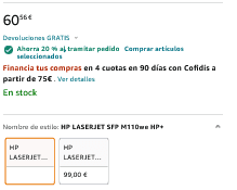 Impresora Laser HP LaserJet M110we por solo 48,44€