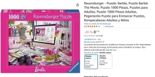 Puzzle marca Ravensburger BarbieThe Movie,de 1000 Piezas por 8,17€