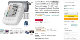 Blood Pressure Monitor Machine BPM150 for only £14.99