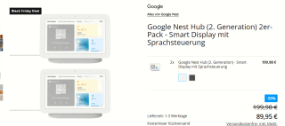 Google Nest Hub (2e generatie) tuks voor €89,95 bij tink in Duitsland