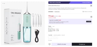 Irrigador bucal con 4 boquillas por 11.34€ (Cuenta Nueva 6.8€)