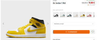 Nike Air Jordan 1 Mid Wmns "Vivid Sulfur" voor €70 bij Snipes.