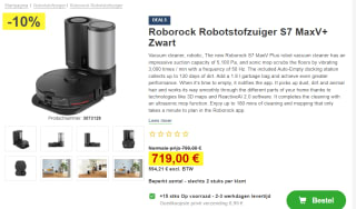 Roborock S7 MaxV Plus robotstofzuiger 1,5 l voor €719 bij Proshop