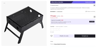 Barbacoa de Carbón, Plegable, de Sobre Mesa, Portátil por 11.03€ (Cuenta Nueva 6.62€)