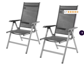 Set van 2 Amazon Basics Verstelbare Tuinstoelen voor €49,95 bij Ibood