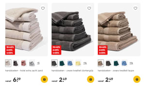 Tot 40% korting op hotelkwaliteit handdoeken bij de Hema